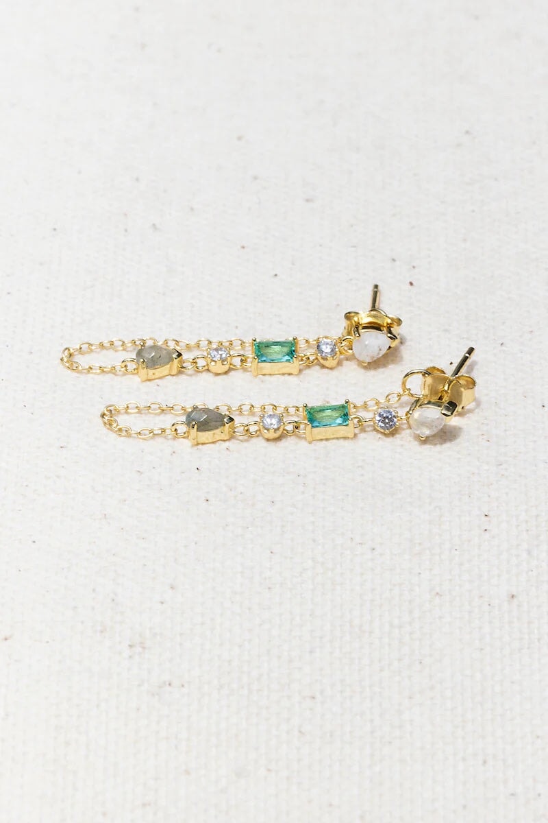 Pariba Droplet Chain Earrings jewelry Native Gem 