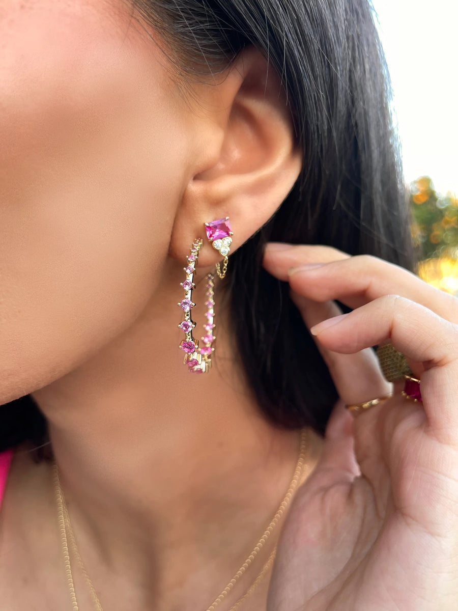 Pink Shiva Huggies jewelry Native Gem 