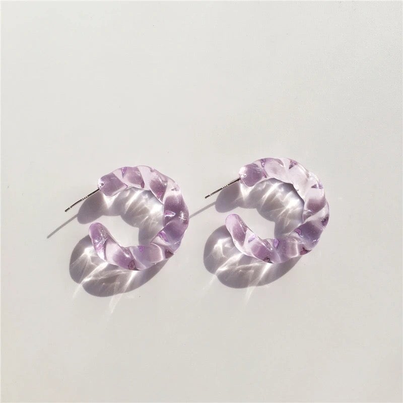 Crystal Twirl Earrings Hereafter Lavender 