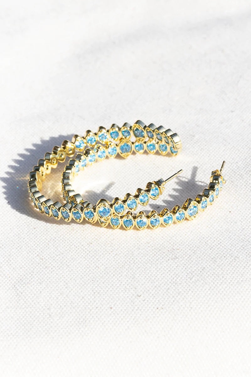 Aquamarine Oculus Hoop jewelry Native Gem 