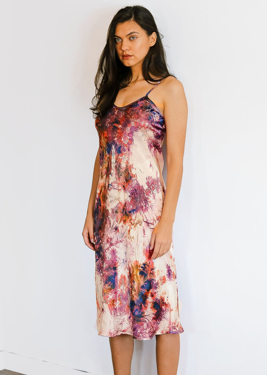 Hand Dyed Satin Silk Slip dress In Agate dress Haley Solar 