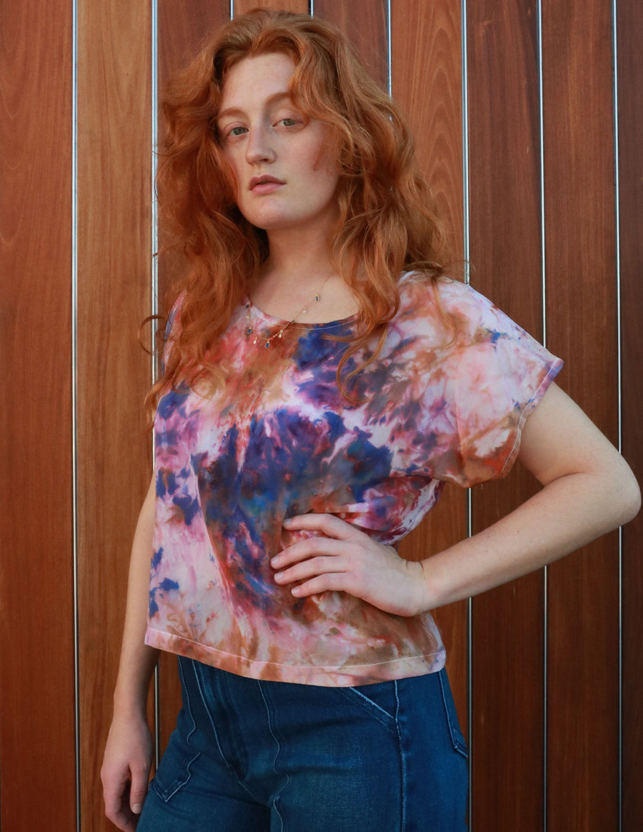 Hand Dyed Silk CDC Shell in Agate top Haley Solar 