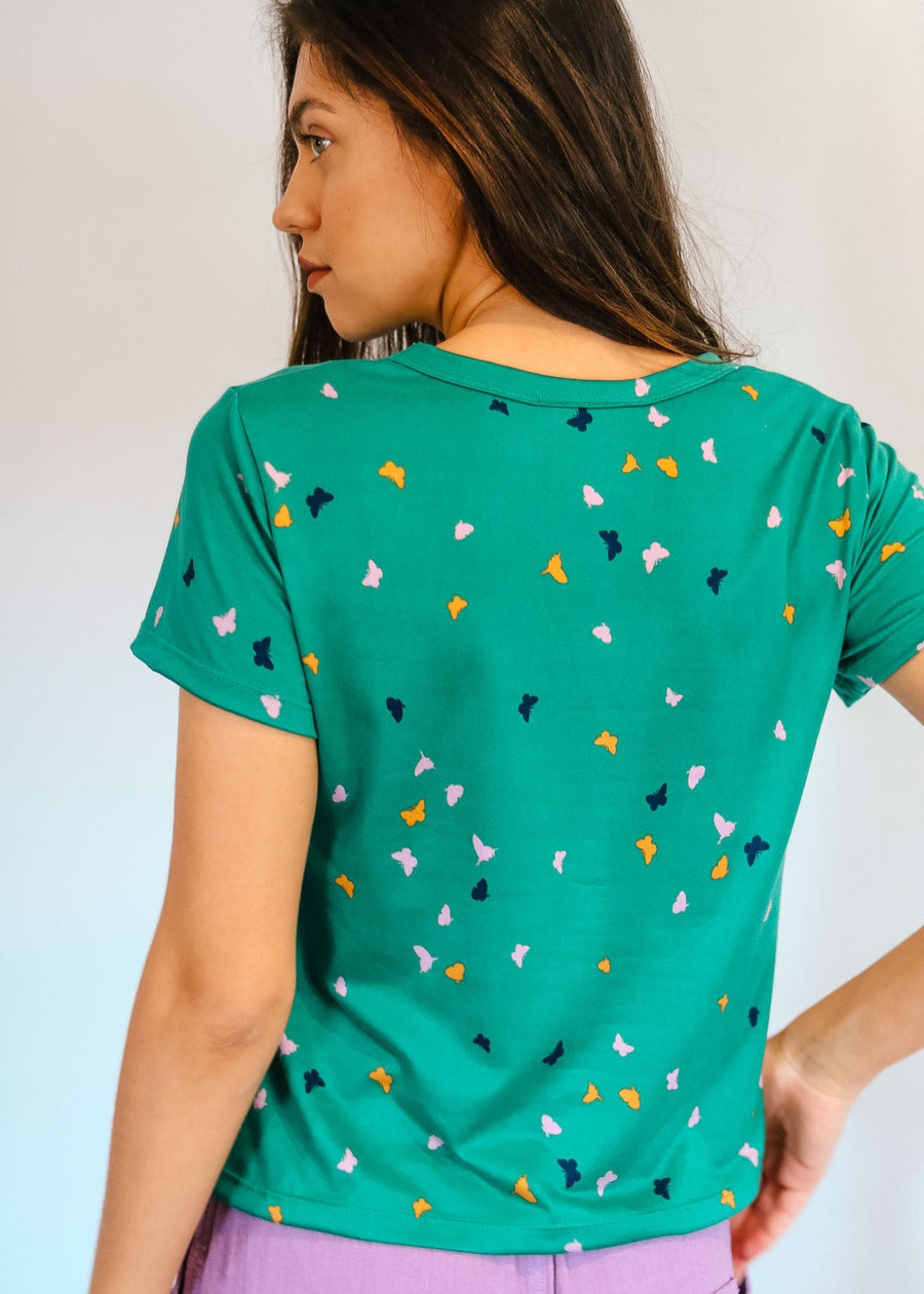 Upcycled Tee in Kelly top Haley Solar 