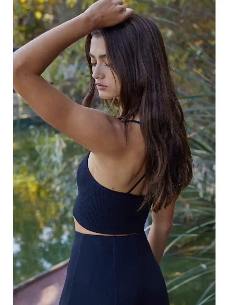 X Back Ribbed Seamless Cami General By Together S/M Black 